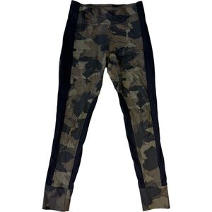 Athleta Essex Hybrid Camo Leggings Green Stretch High Rise Women's Size: S